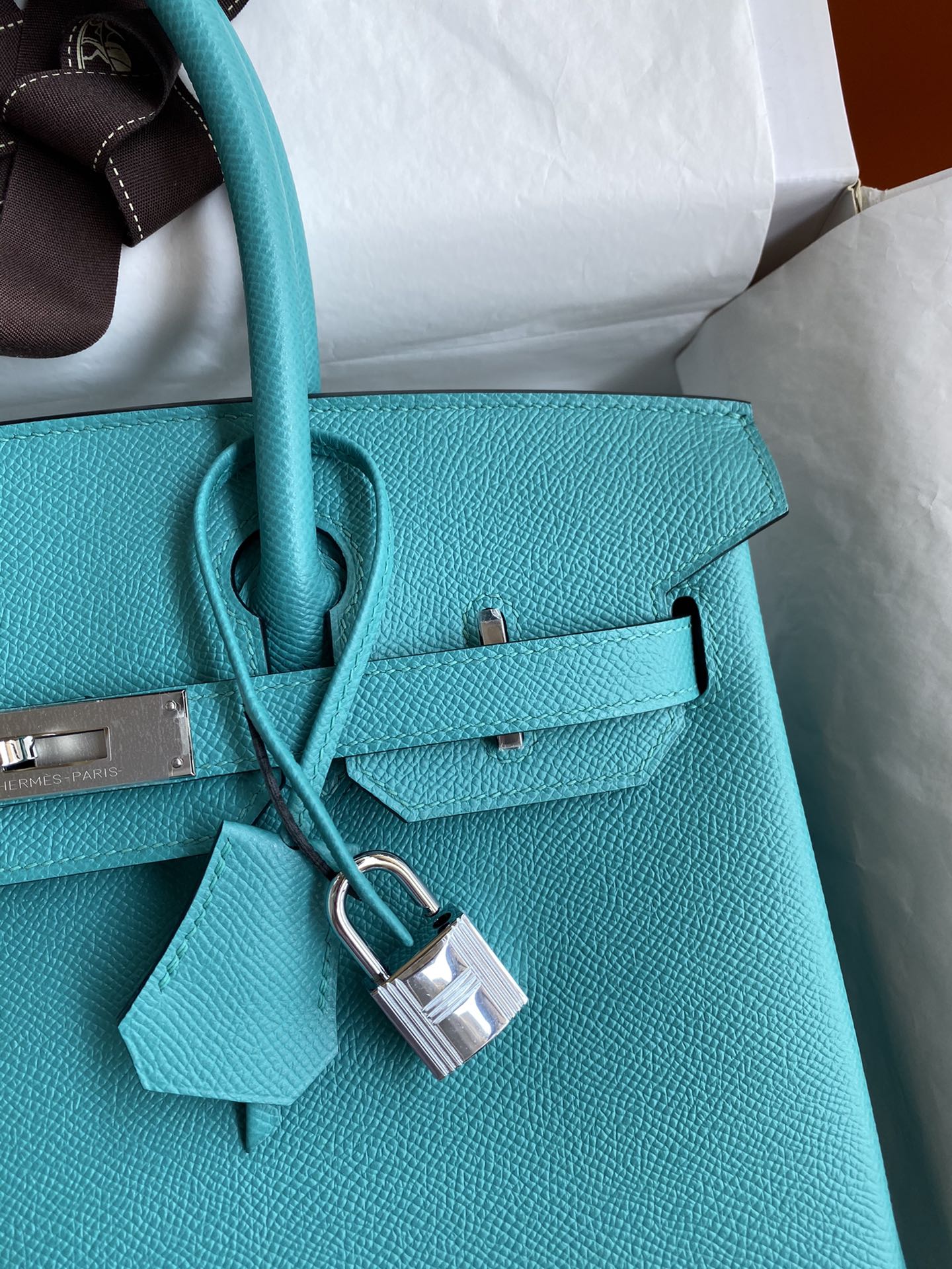 Hermes Birkin 35CM Epsom Leather Handbag Turquoise